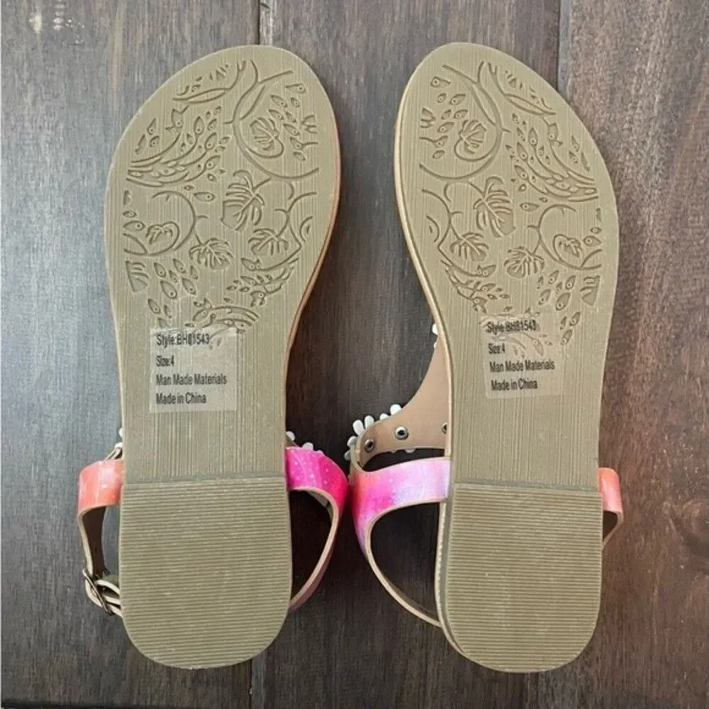 Beverly Hills Polo Club Floral Colorful Sandals Girls 4